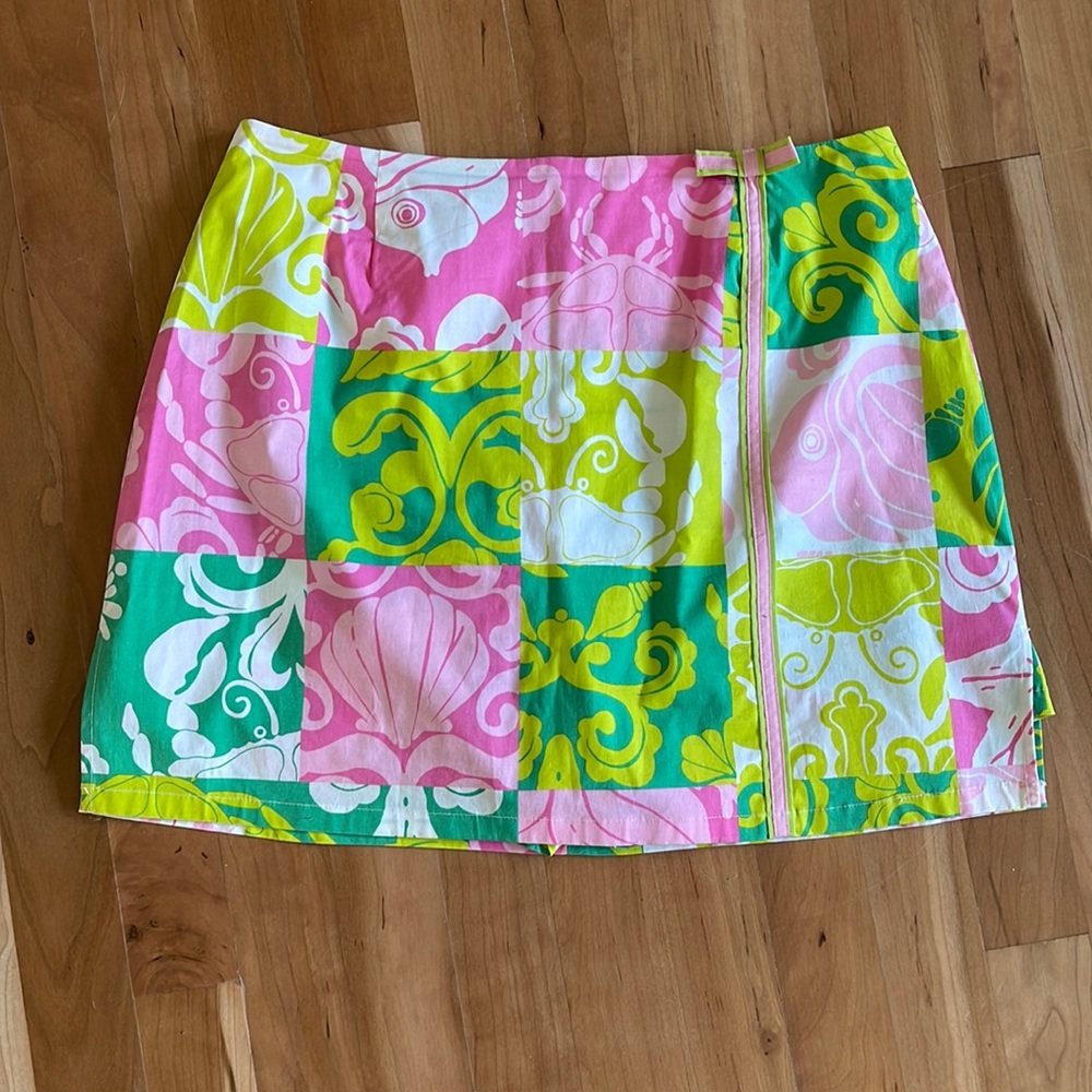 Lilly Pulitzer pink & green patchwork print, size 4